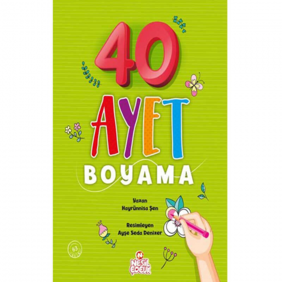 Yeni Nesil Yayınevi 40 Ayet Dua Hadis Salavat Boyama Seti (4 Kitap)24'lü Pritt Pastel ve Kuru Boya Hediyeli