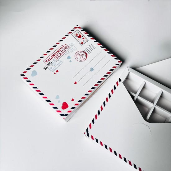 12 Bölmeli Zarf Tasarım Çikolata Kutusu-10 Adet-Demonte