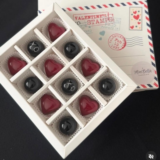 12 Bölmeli Zarf Tasarım Çikolata Kutusu-10 Adet-Demonte