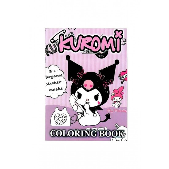 Maske ve Sticker Hediyeli Boyama Kitabı Kuromi