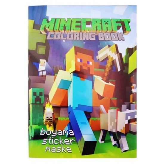 Maske ve Sticker Hediyeli Boyama Kitabı Minecraft