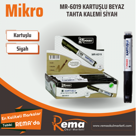 Mikro Tahta Kalemi Mr-6019 Kartuşlu Siyah
