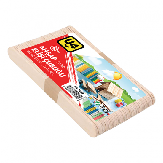 U-4 Ahşap Elişi Çubuğu Dar Naturel U4-1469