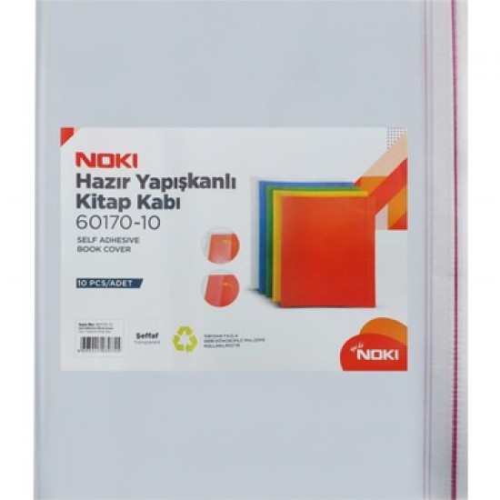 Noki Kitap Kabı Şeffaf Hazır Yapışkanlı Kitap Kabı 10 Lu 60170-10