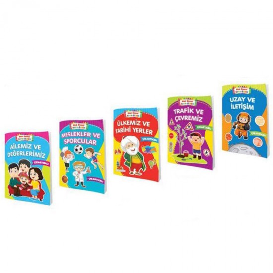 Uzay ve İletişim Okul Öncesi Boya Öğren Çıkartmalı