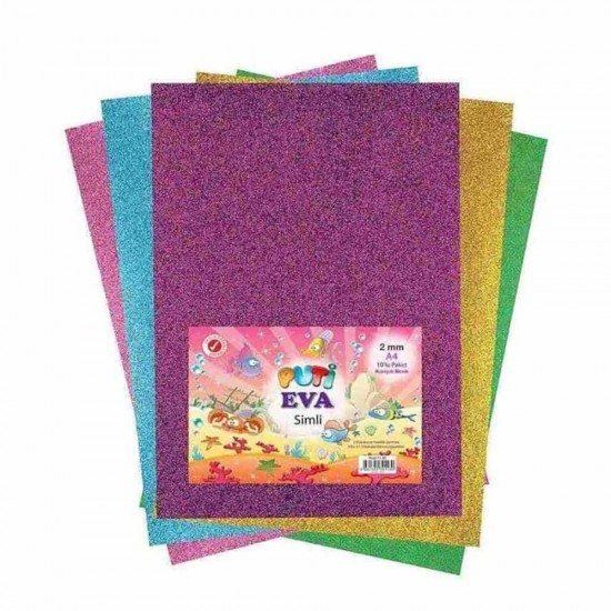 Puti Eva A4 Simli 10'Lu Karışık Renk 1130