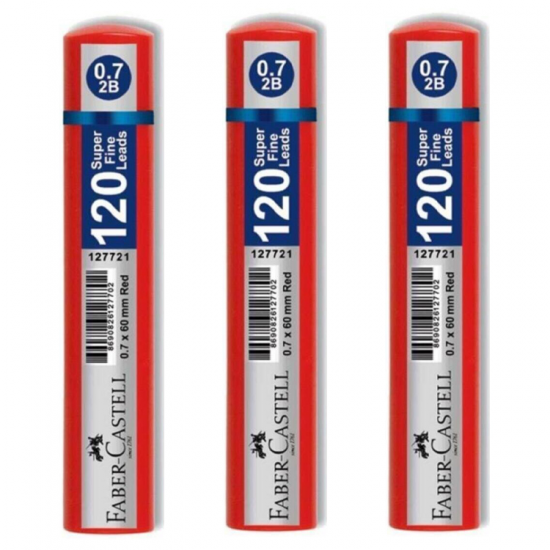 Faber Castell Min Uç Grip 0.7 Mm 2B 60 Mm 120'Li Kırmızı Tüp 5090127721