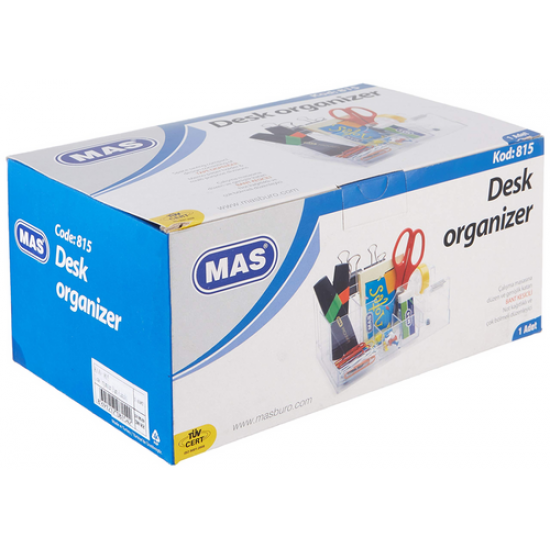 Mas 815 Çok Amaçlı Kalemlik Şeffaf  Organizer