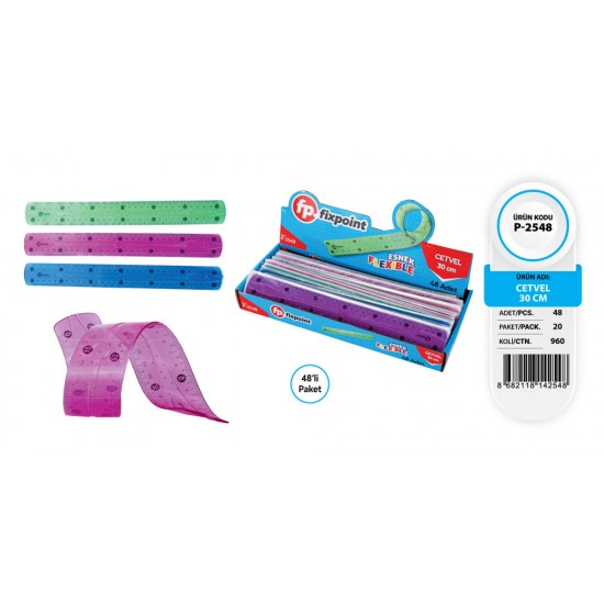 FİXPOİNT CETVEL ESNEK (FLEXİBLE) 30 CM P-2548 
