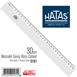 Hatas Cetvel 30 Cm Mercekli Genis Büro Tipi 0161