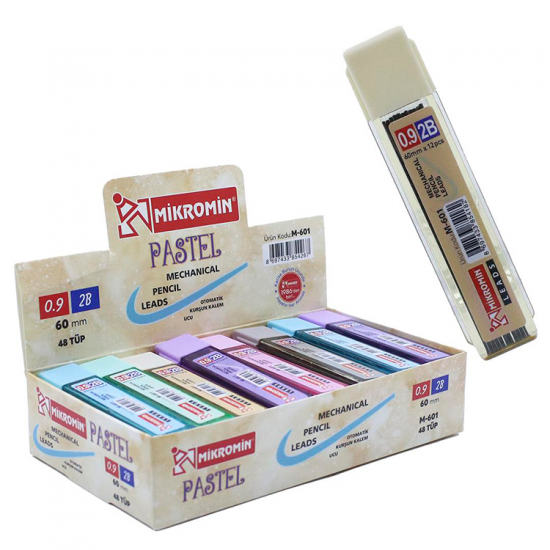 Mikro M-601 60Mm Pastel Renk Kurşun Kalem Ucu 0.9Mm 