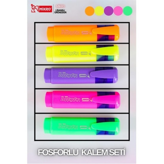 Mikro Fosforlu Kalem Mk 701-M Mavi 