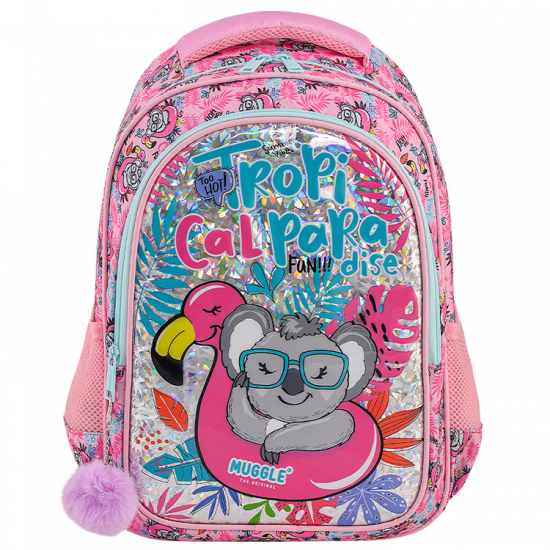 Muggle Okul Çantası Mu-8904 Tropikal Pradice Pembe