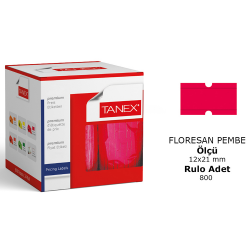 Tanex Fiyat Etiketi 12*21 Motex Çizgili 800 Adet Floresan Pembe