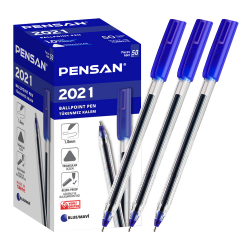 Pensan 2021 Tükenmez Kalem 1 Mm Mavi Şeffaf 