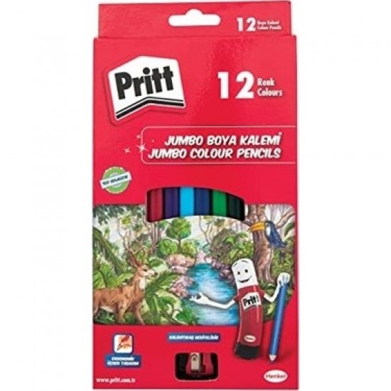 Pritt Jumbo Üçgen Boya Kalemi 12 Renk Karton Kutu 1219733