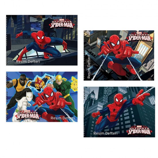 Spiderman 25X35 Spiralli Karton Kapak Resim Defteri 15 Yaprak 