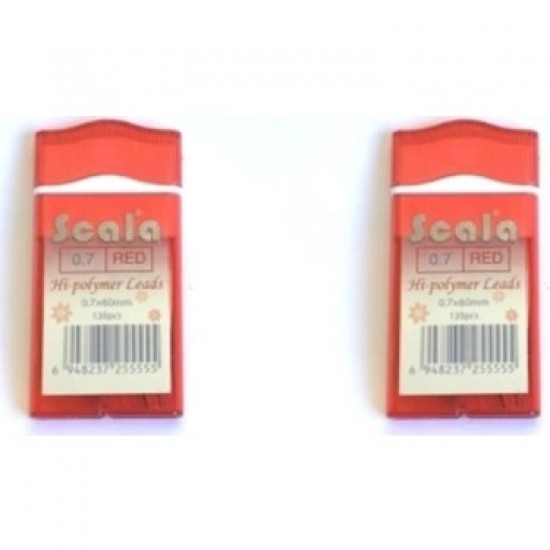 Scala Hi-Polymer Leads Versatil Kalem Ucu 0,7 Kırmızı 120'li