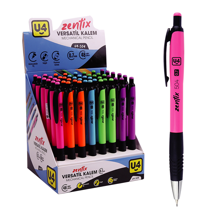U-4 Zentix Versatil Kalem 0.7 mm | 48'li Stand | U4-504